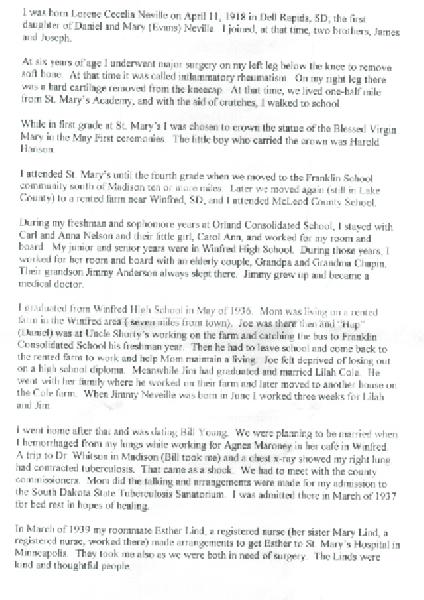 Young, Lorene (Nevelle) Diary p1